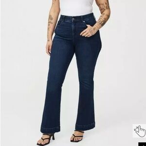 NWOT torrid 14 XT extra tall dark bombshell flare jeans super soft plus size
